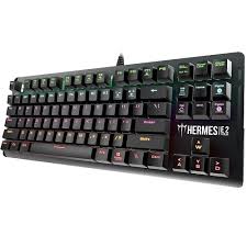 GAMDIAS HERMES E2 7 COLOR BACKLIT BLUE SWITCH WIRED BLACK MECHANICAL GAMING KEYBOARD